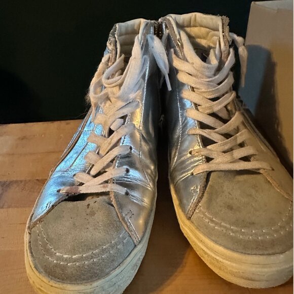 gGolden goose suede toe laminated and glitter quarter leather silver, size 39 - Picture 2 of 7